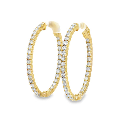 Kirkland Jewelry Estate | 14K Yellow Gold Diamond Inside Out Hoops