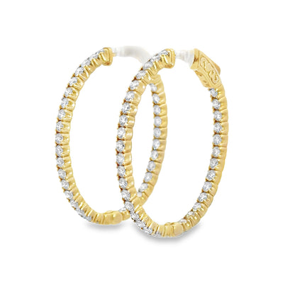 Kirkland Jewelry Estate | 14K Yellow Gold Diamond Inside Out Hoops