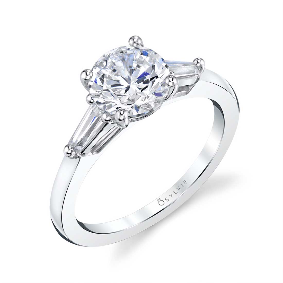 Sylvie | Nicolette Three Stone Engagement Ring