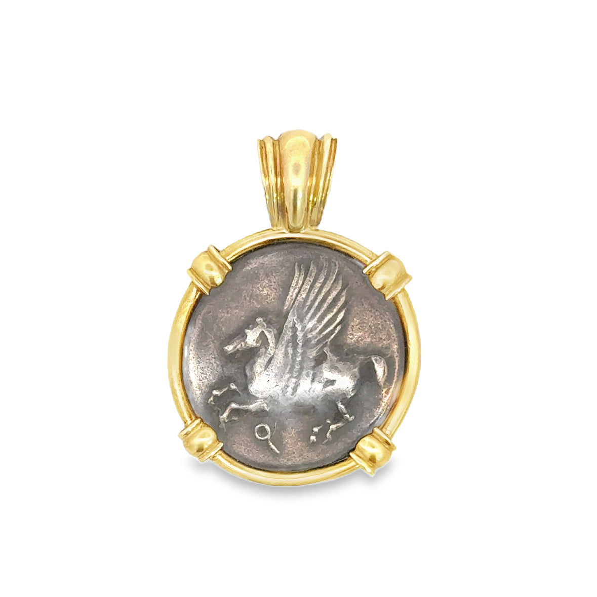 Kirkland Jewelry Estate | Antique Silver Coin Framed in 18K Gold