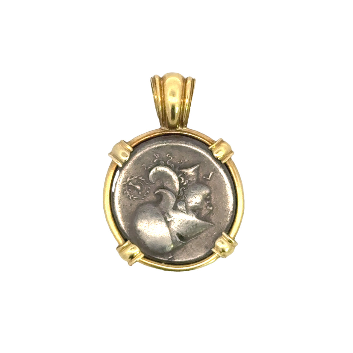 Kirkland Jewelry Estate | Antique Silver Coin Framed in 18K Gold