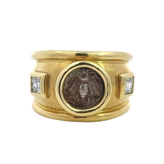 Kirkland Jewelry Estate | 18K Yellow Gold Set Ephesos Coin Ring