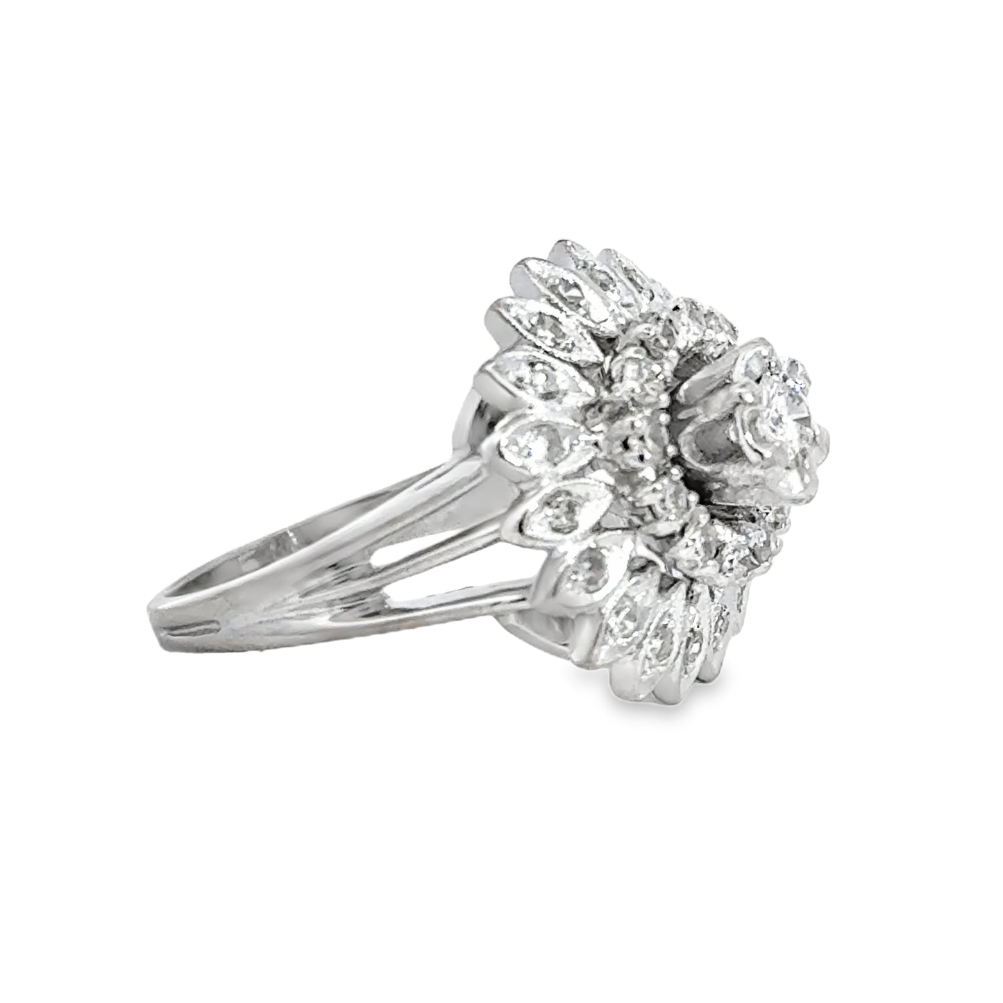 Kirkland Jewelry Estate | 14K White Gold Diamond Cluster Fancy Ring