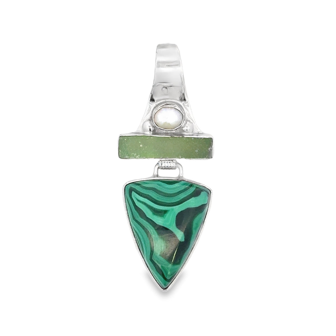 Kirkland Jewelry Estate | Sterling Silver Malachite Pendant