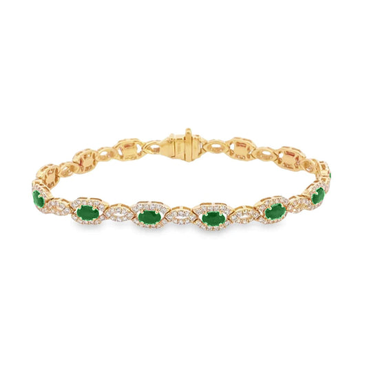 Stern International | Diamond and Emerald Vintage Bracelet