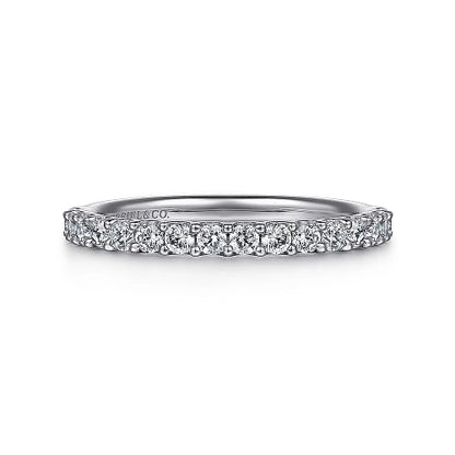 Sorrento - 14K White Gold Shared Prong Set Diamond Wedding Band - 0.5ct