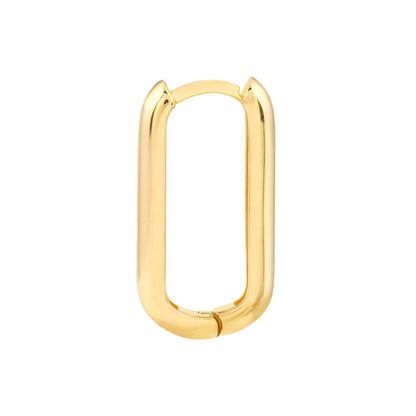 14K Yellow Gold Polished Oblong Mini Hoops