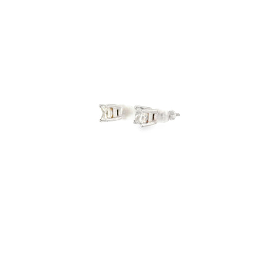 14K White Gold Princess Cut Diamond Earrings