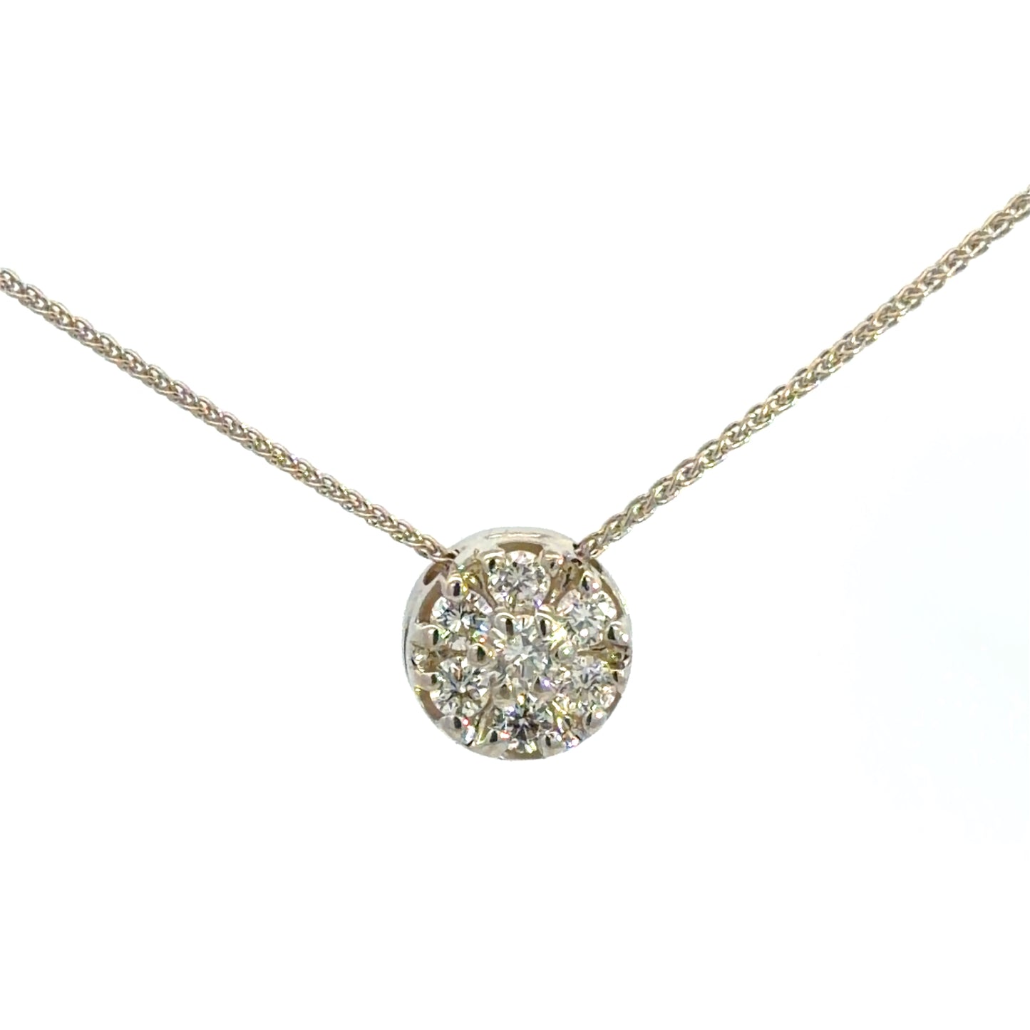 Kirkland Jewelry Estate | 14k White Gold Diamond Cluster Pendant