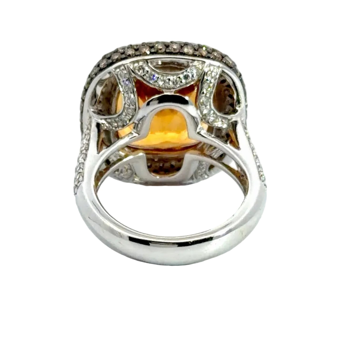 Kirkland Jewelry Estate | 18K White Gold Citrine and Diamond Ring