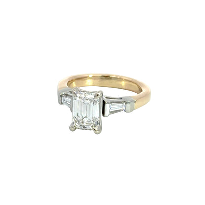 Kirkland Jewelry Estate | 14K Two-Tone Emerald Cut Diamond Engagement Ring