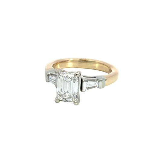Kirkland Jewelry Estate | 14K Two-Tone Emerald Cut Diamond Engagement Ring