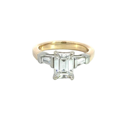Kirkland Jewelry Estate | 14K Two-Tone Emerald Cut Diamond Engagement Ring