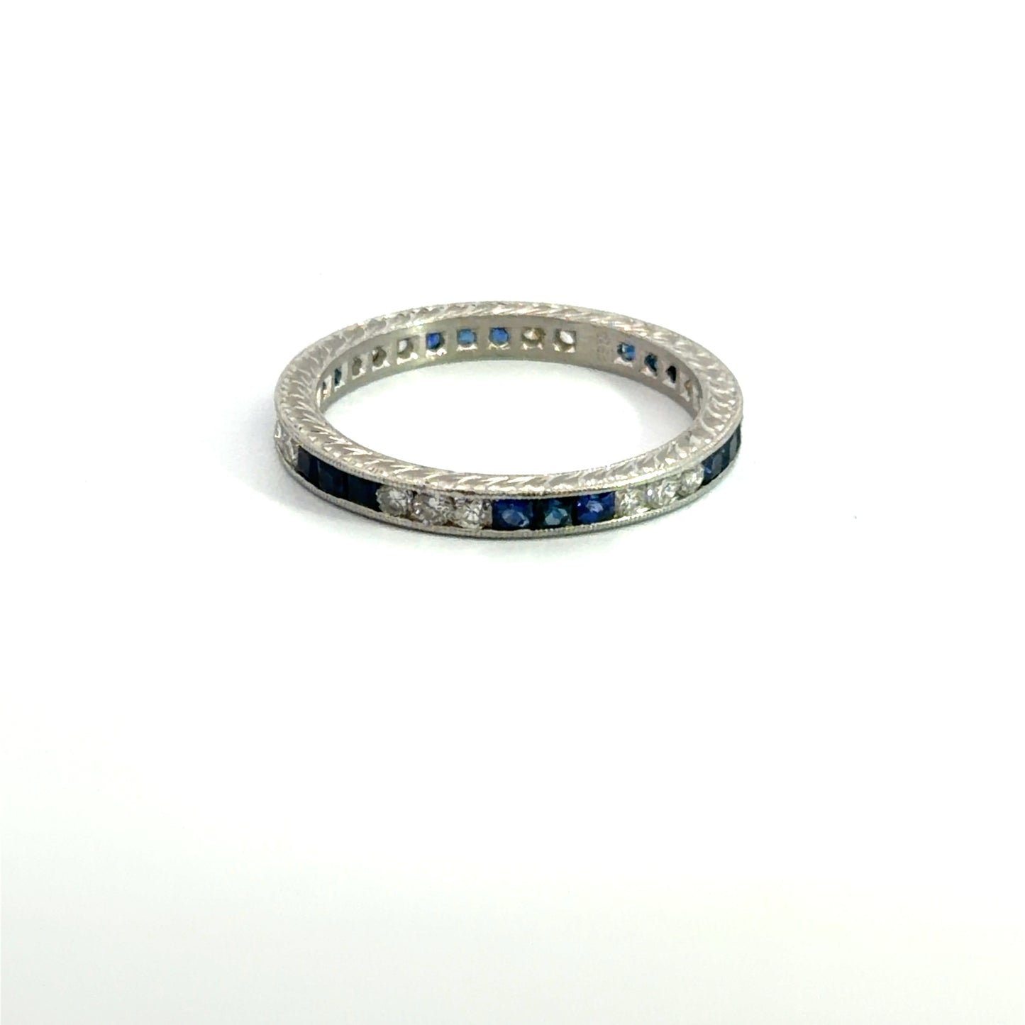 Kirkland Jewelry Estate | Diamond and Sapphire Platinum Band