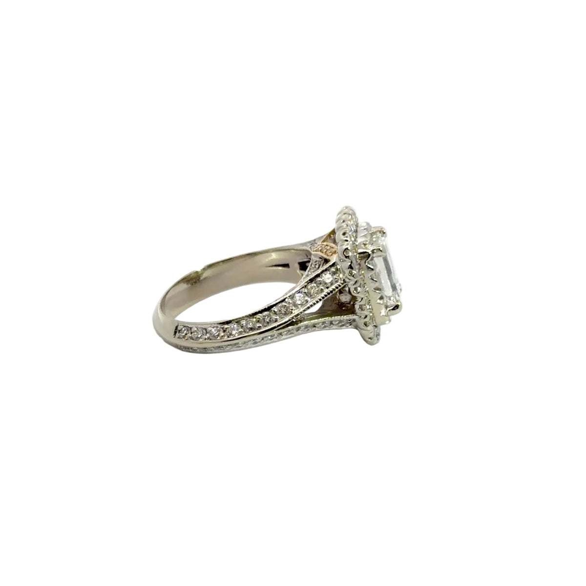 Kirkland Jewelry Estate | 14K Emerald Cut Halo Engagement Ring