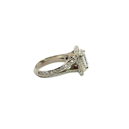 Kirkland Jewelry Estate | 14K Emerald Cut Halo Engagement Ring