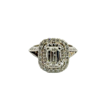 Kirkland Jewelry Estate | 14K Emerald Cut Halo Engagement Ring