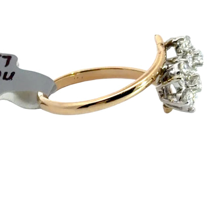 14K Yellow Flower Bypass Style Ring
