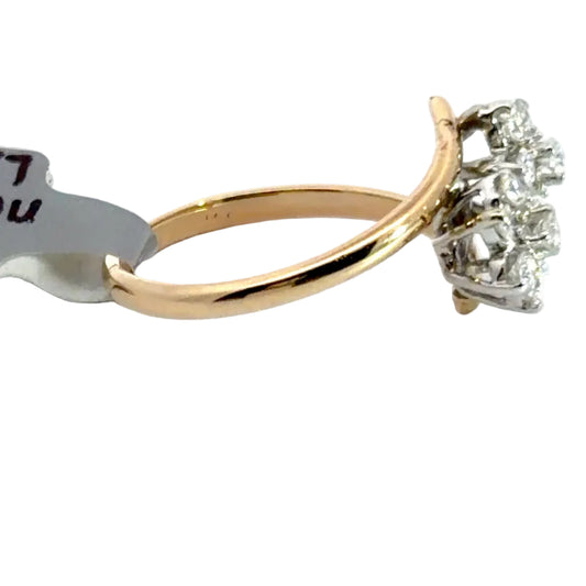 14K Yellow Flower Bypass Style Ring