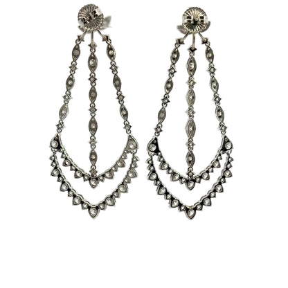 18K White Gold Hearts on Fire Chandelier Earrings