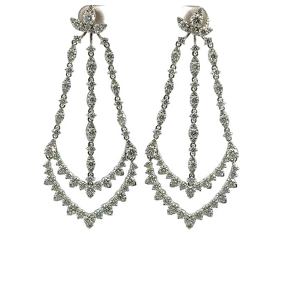 18K White Gold Hearts on Fire Chandelier Earrings