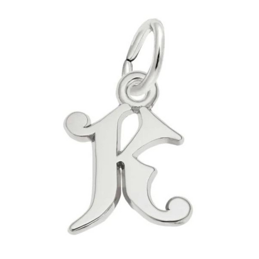 Curly Initial K Accent Charm