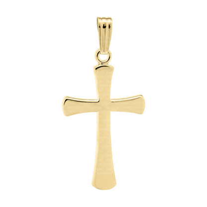 14K Gold Filled Cross with Curved Edge Necklace