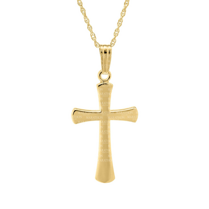 14K Gold Filled Cross with Curved Edge Necklace