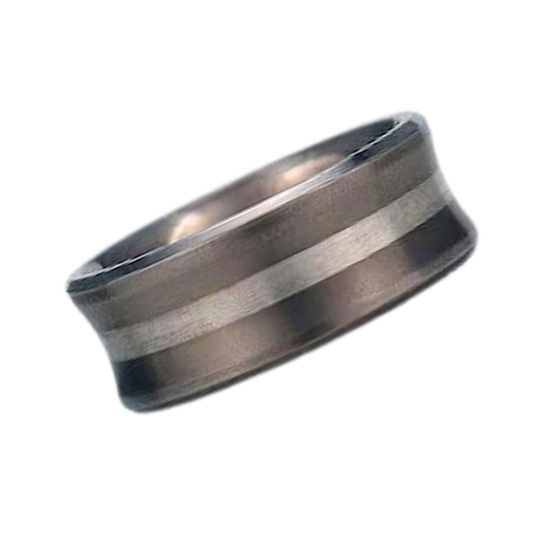 Titanium & Silver Wedding Band