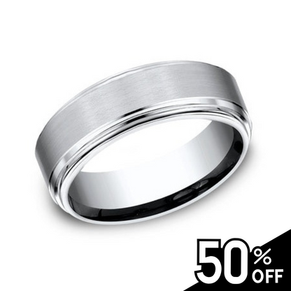 Comfort-Fit Double Bevel Wedding Band