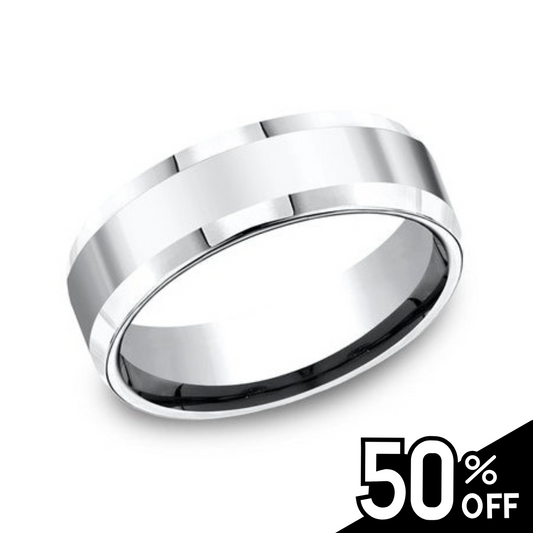 Comfort-Fit Polished Cobalt Wedding Band