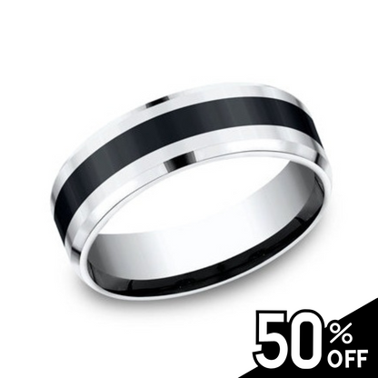 Black and Cobalt Chrome Wedding Band