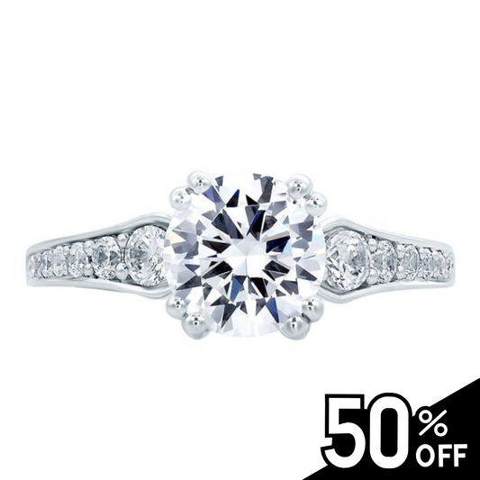 Round Vintage Diamond Center Solitaire Engagement Ring