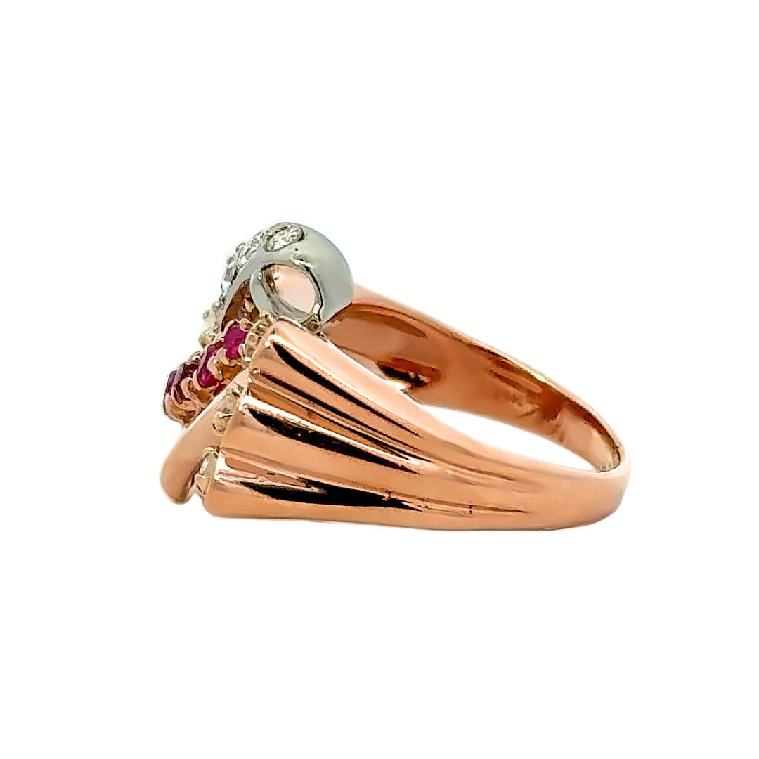 Kirkland Jewelry Estate | 14K Rose Gold Diamond and Ruby Ring