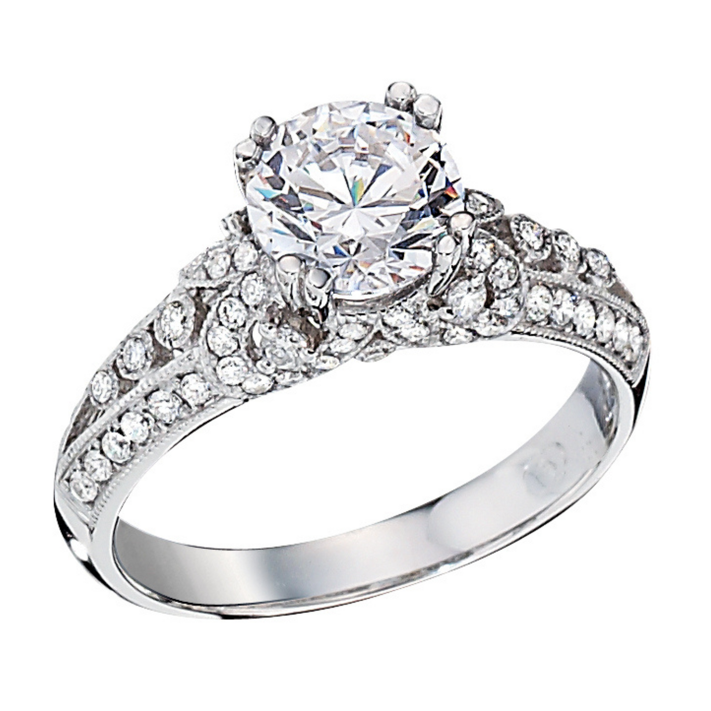 14K White Gold Diamond Ring Mounting