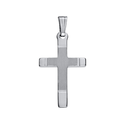 Marathon | Sterling Silver Cross with High Polished Ends Necklace