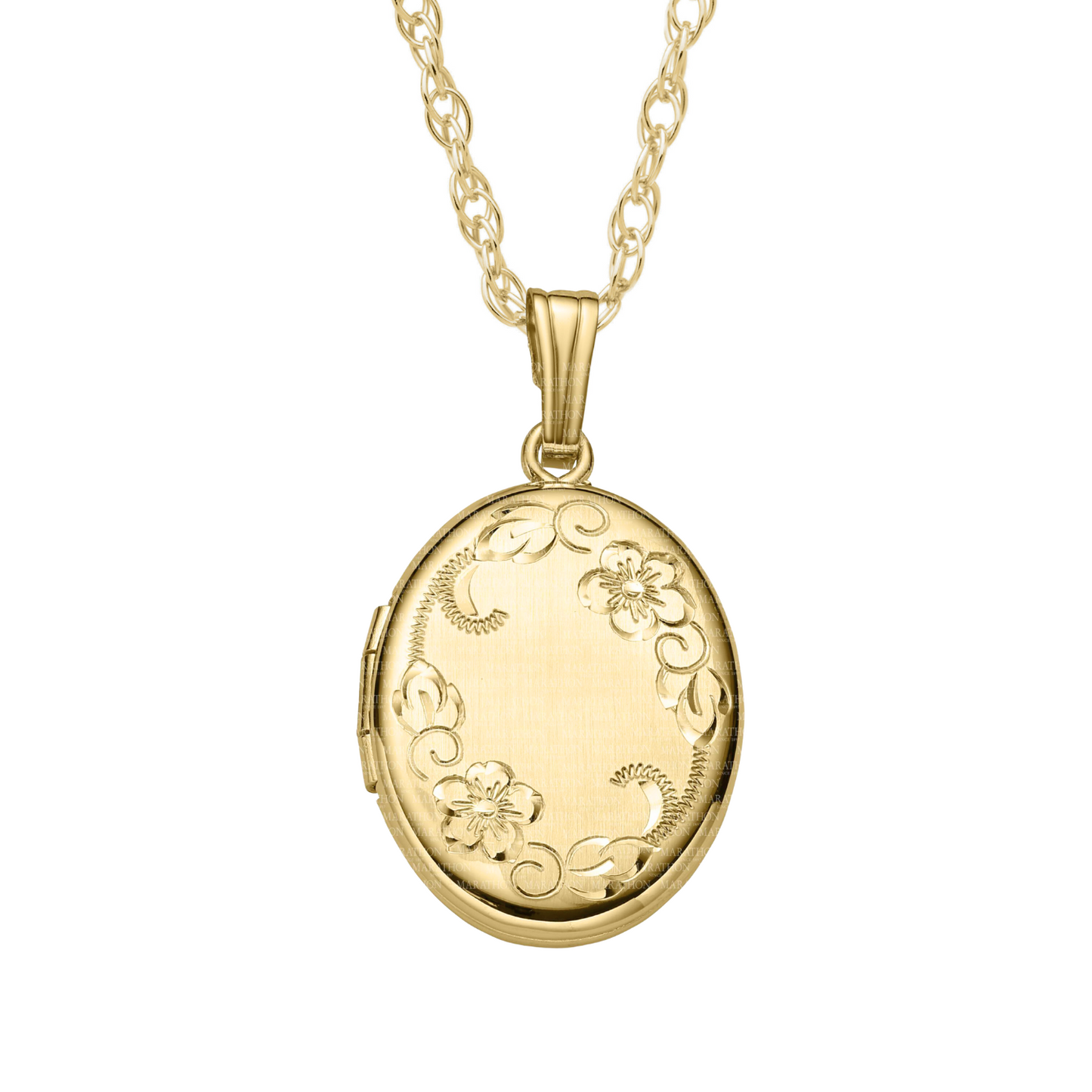 14K Gold Filled Floral Locket