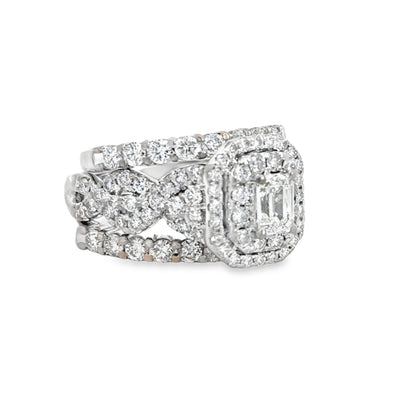 Kirkland Jewelry Estate | 14K White Gold Diamond Wedding Set