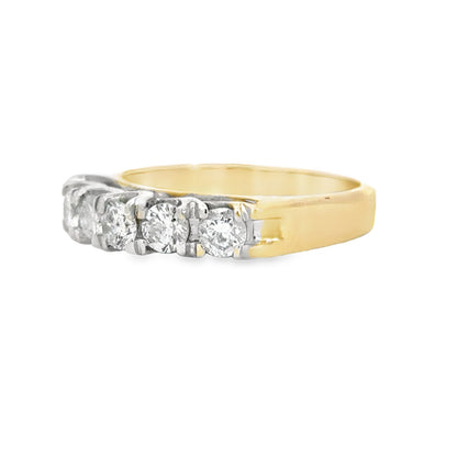 Kirkland Jewelry Estate | 14K Yellow Gold Five Stone Diamond Band