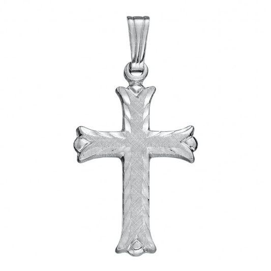 Sterling Silver Florentine Engraved Cross Necklace