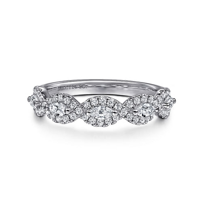 14K White Gold Diamond Wedding Band