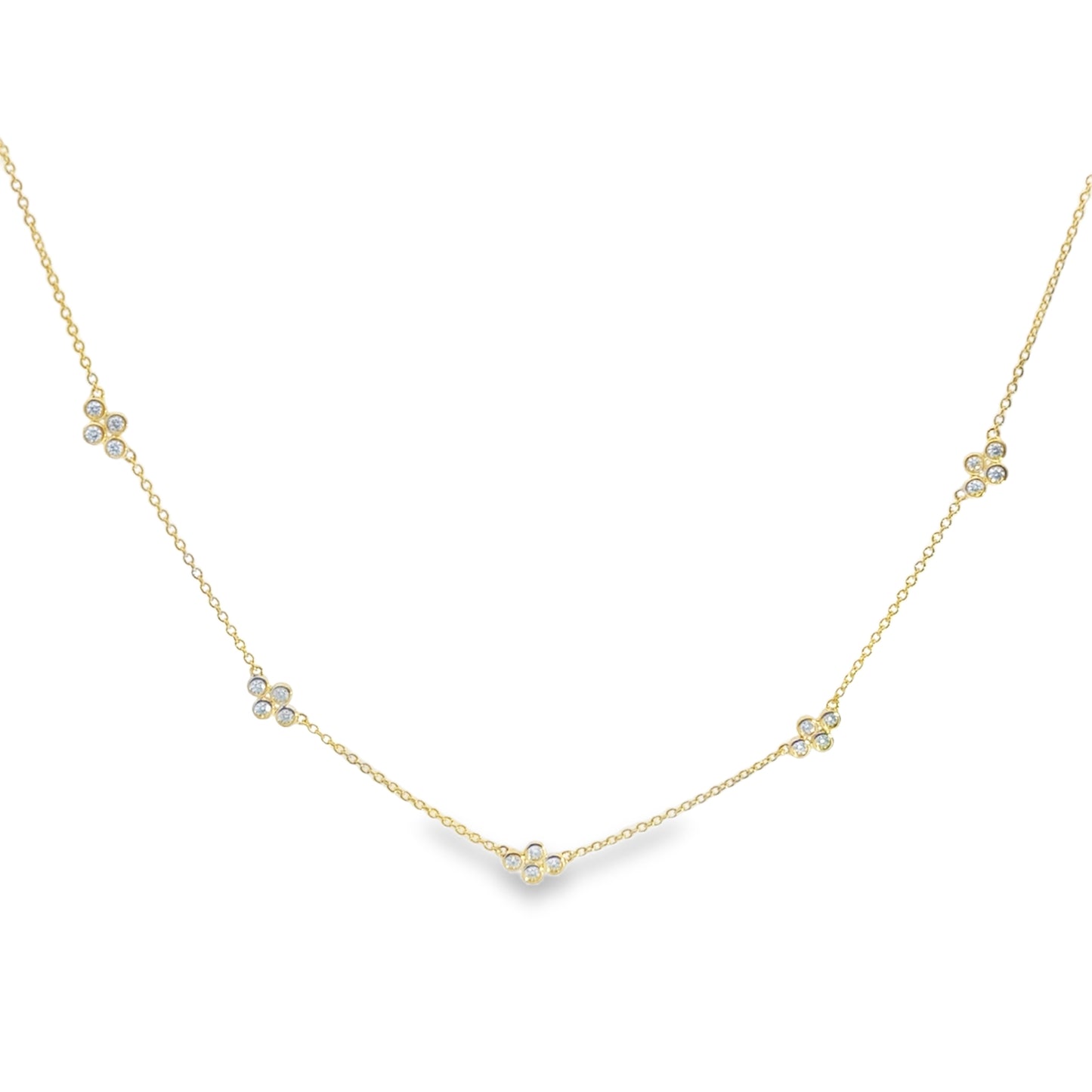 14K Yellow Gold Diamonds by the Yard Necklace - 0.29 Carats