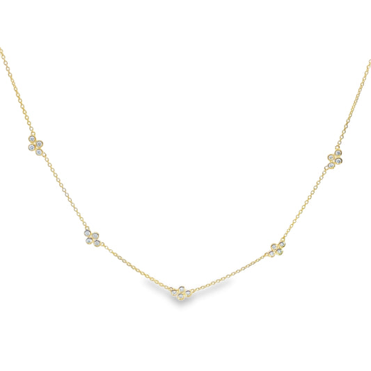 14K Yellow Gold Diamonds by the Yard Necklace - 0.29 Carats