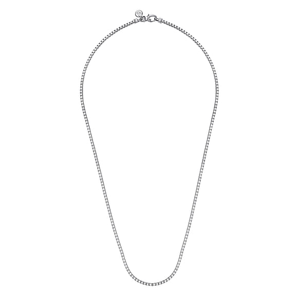 22" 2.5mm 925 Sterling Silver Solid Mens Box Chain Necklace