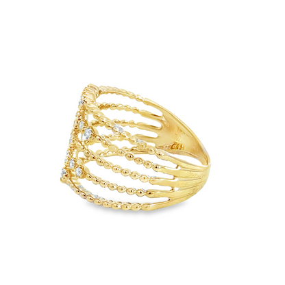 14K Yellow Gold Uneek Diamond Fashion Ring - 0.36 Carats