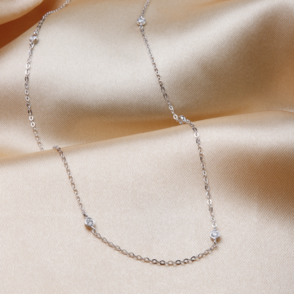 14K Two-Tone Diamond Bezel Chain