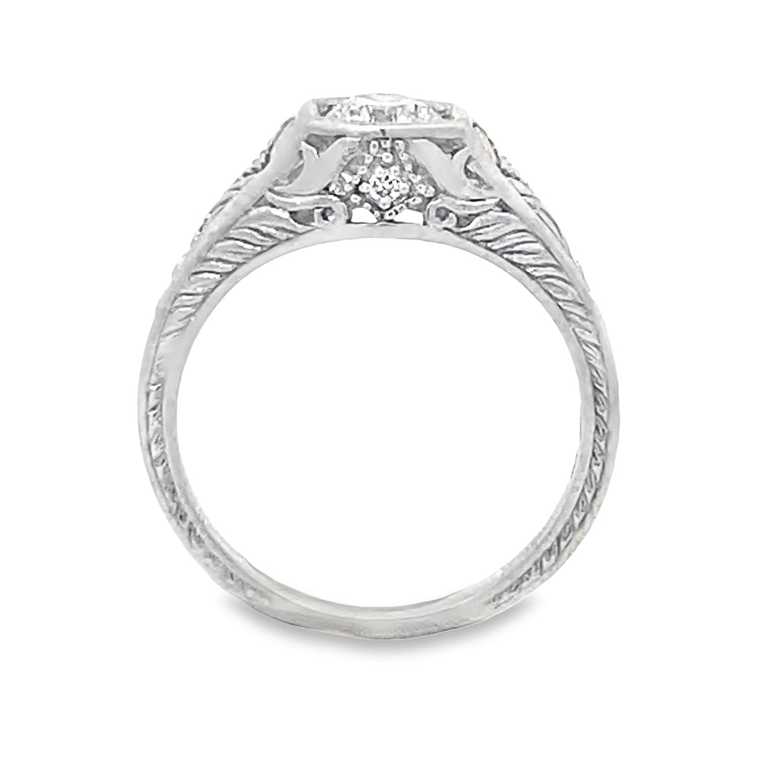 ** Elegant Solitaire Diamond Engagement Ring in 14k White Gold**