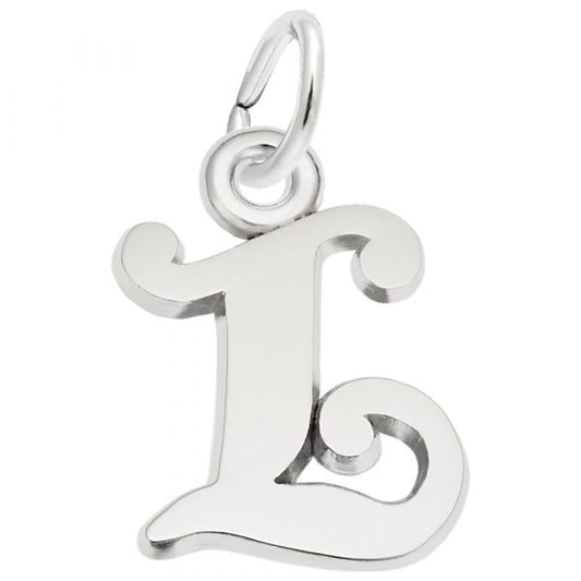 Curly Initial L Accent Charm