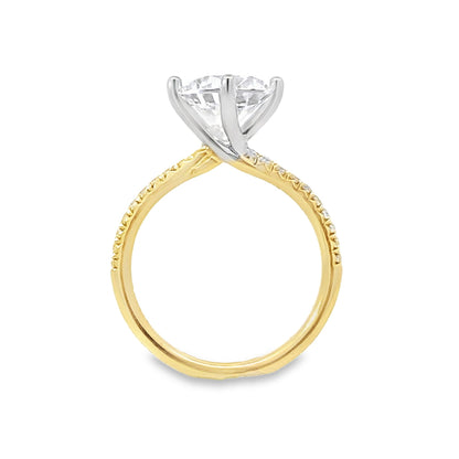 Sylvie | Two-Tone Spiral Prong Engagement Ring