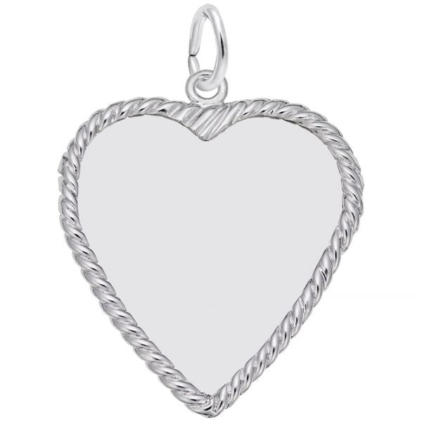 Large Classic Rope Heart Charm